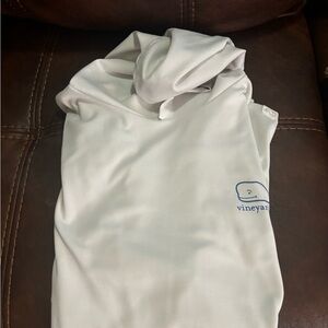Vineyard Vines White Hoodie with Blue Logo